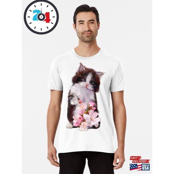 Cute Kitten Premium T-Shirt Unisex Classic - Picture 1 of 4